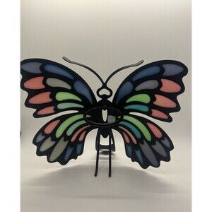 Partylite Metal Butterfly Tealight Candle Holder, Stained Glass